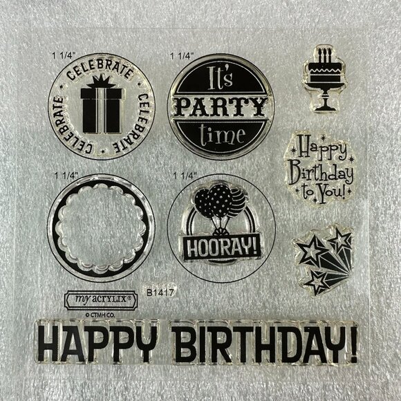 My Acrylix Stamps Perfect Fit-Birthday Occasions b1417 - Picture 2 of 3